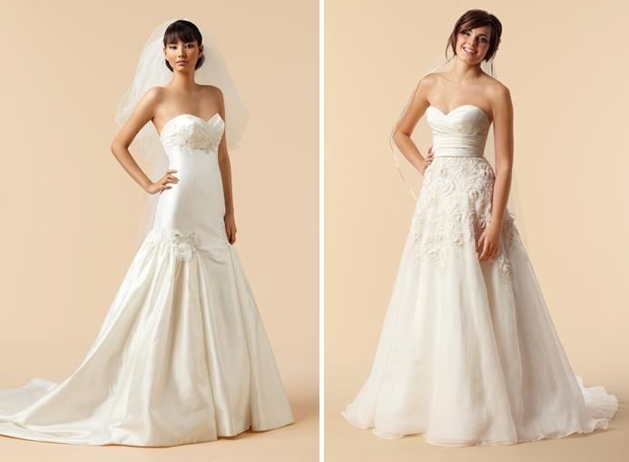 Chic and simple sweetheart neckline wedding dresses from Watters & Watters- empire and drop waist