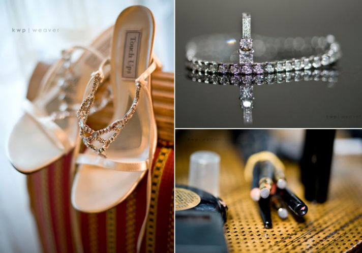Ivory Touch Ups open toe bridal heels with rhinestone encrusted straps