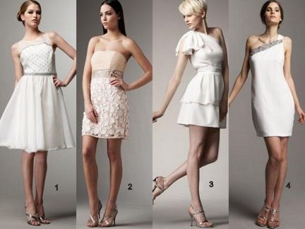 These four short dresses can be worn as casual wedding dresses or as fancy dresses any other day.