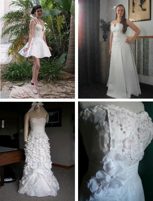Cheap-Chic-Weddings- wedding dresses made from toilet paper
