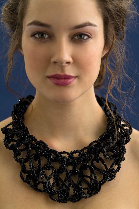 Black chunky bib necklace for the modern bride