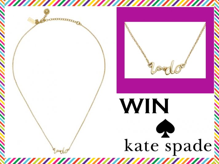 Weekly wedding giveaway- Kate Spade’s delicate gold I Do necklace