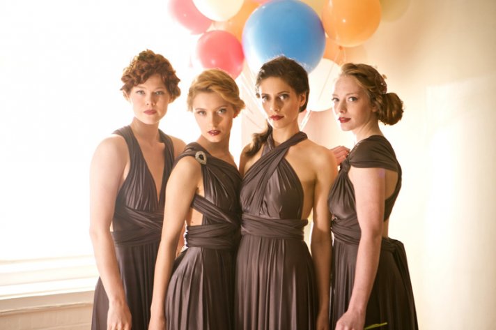 Rich smoky brown convertible bridesmaid dresses