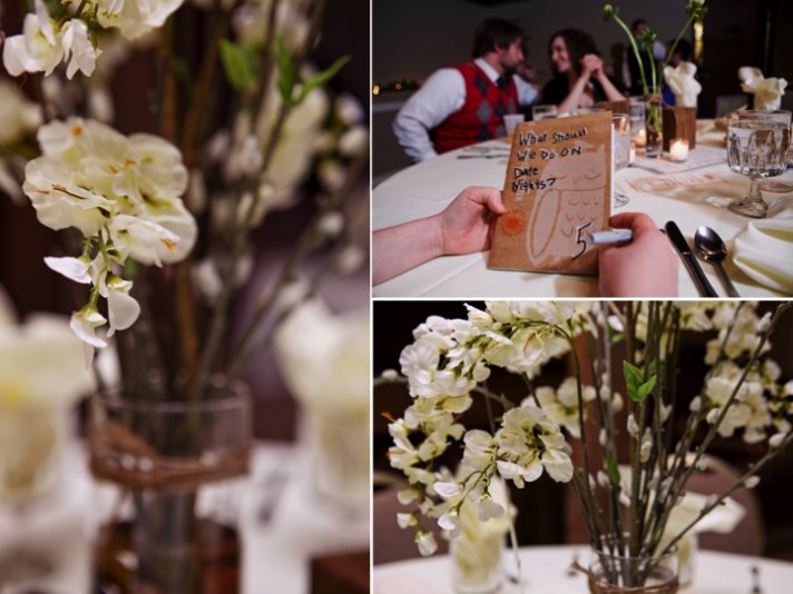 Real Kansas City wedding with ivory wedding flowers and rustic reception decor