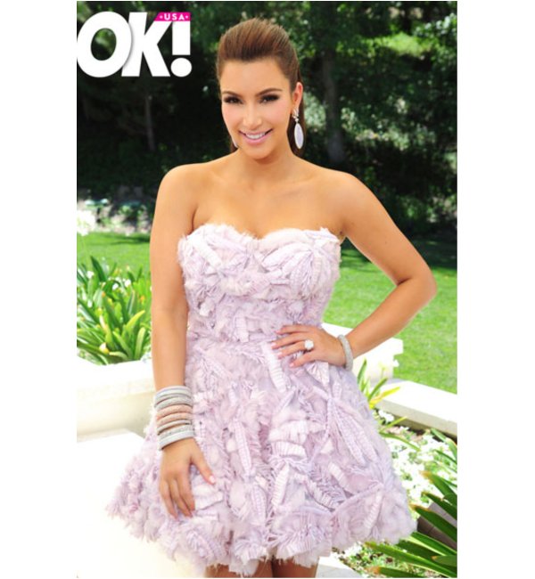 Kim Kardashian wears cotton candy pink gown to bridal shower
