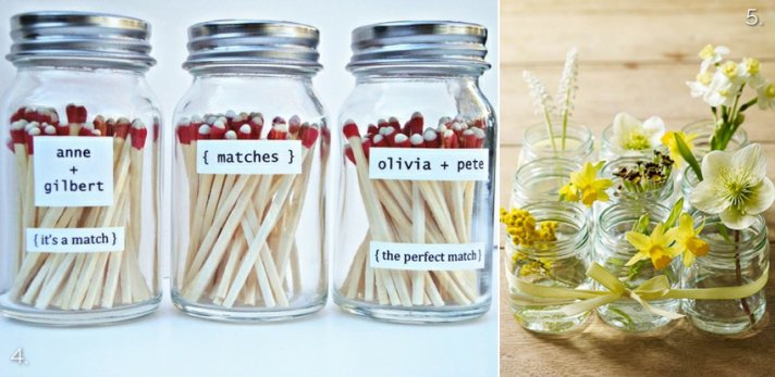Mason jars as wedding guest favors