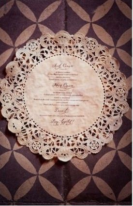 Menu Printed on a Doily