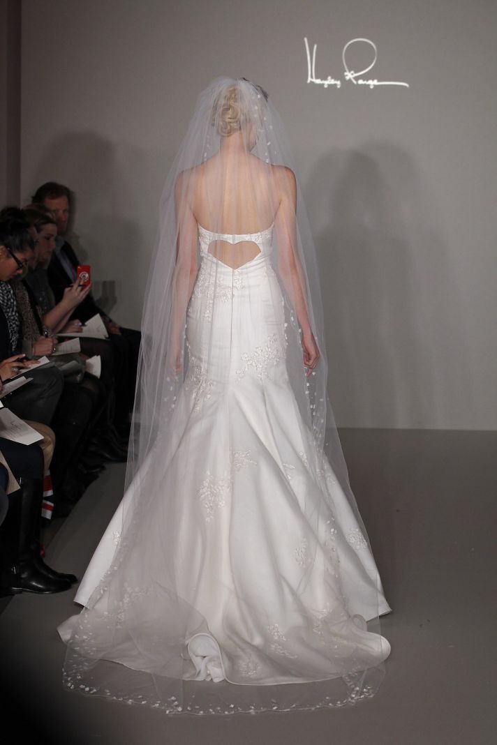 Hayley Paige 2012 wedding dress- lace mermaid with open heart-shaped back