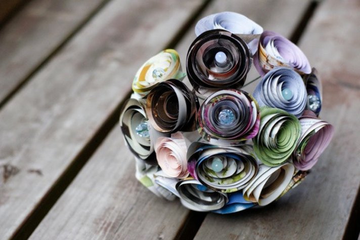 recycled wedding ideas unique bridal bouquet