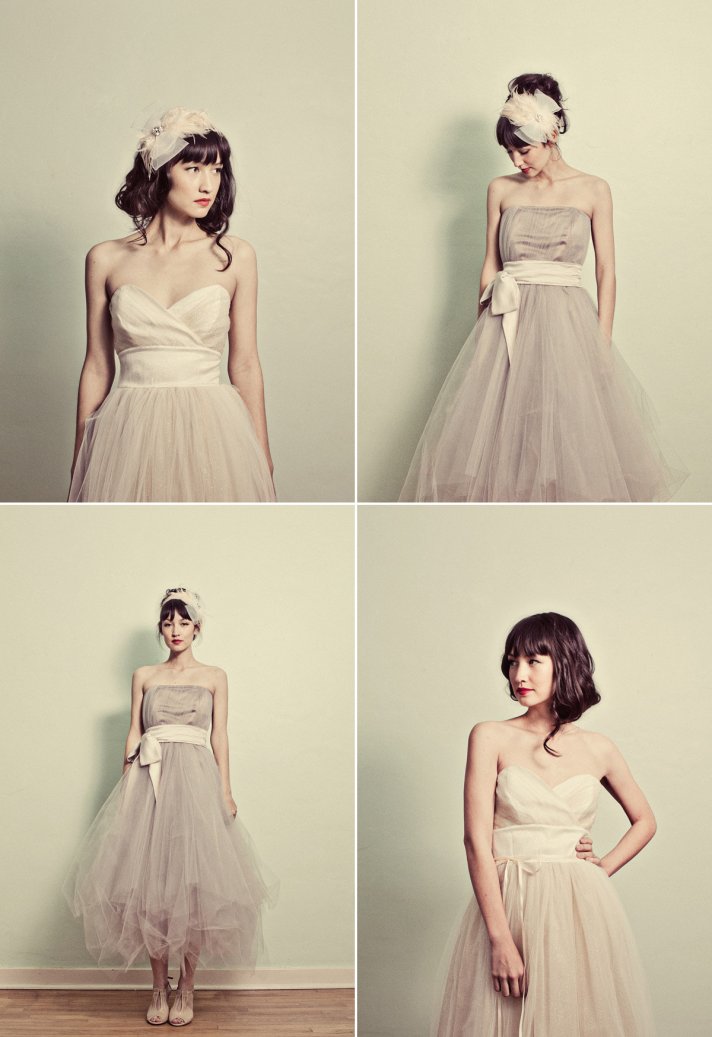 tulle wedding dresses tea length