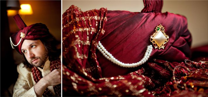 multi cultural weddings indian bride grooms hat