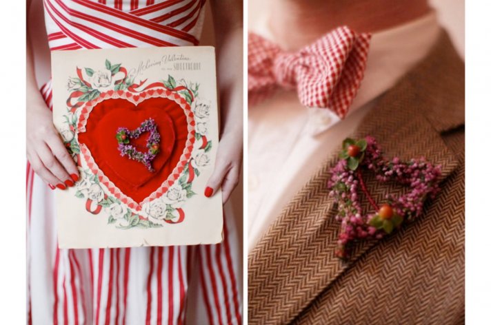 red white wedding inspiration vintage valentines 1