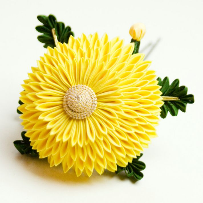 yellow wedding hair flower
