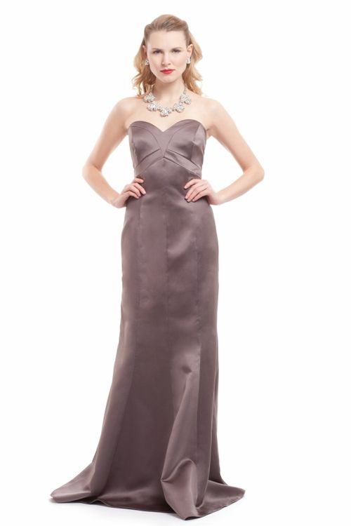 lavender bridesmaid dress by badgley mischka 2012 taupe satin