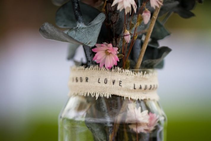 romantic outdoor wedding spring wedding inspiration mason jar centerpieces