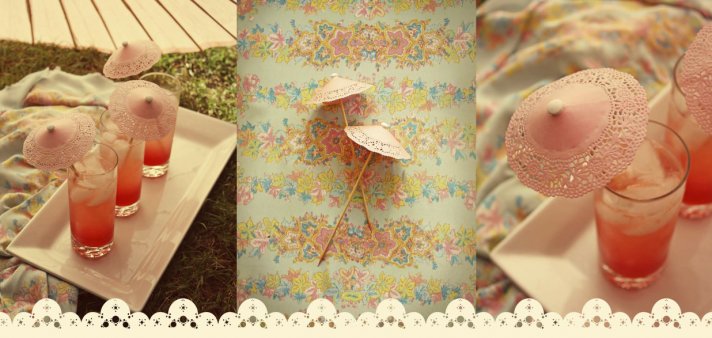 romantic wedding DIY projects lace signature drink umbrellas
