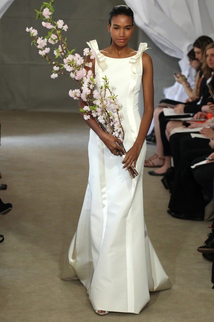 Spring 2013 bridal gowns Carolina Herrera wedding dress bow details
