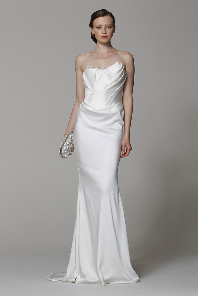 Marchesa wedding dress Spring 2013 bridal gowns silk column