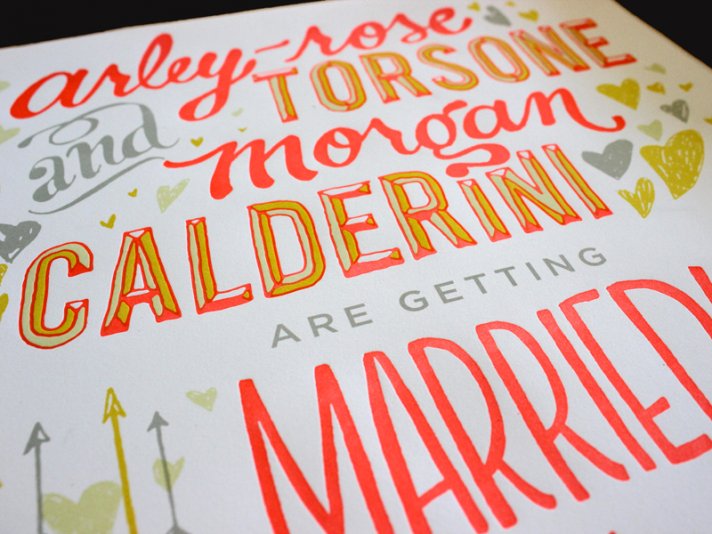 drool worthy wedding invitations unique wedding paper Ladyfingers Letterpress 6 neon