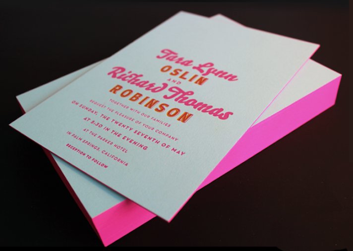 drool worthy wedding invitations unique wedding paper Ladyfingers Letterpress 6 neon