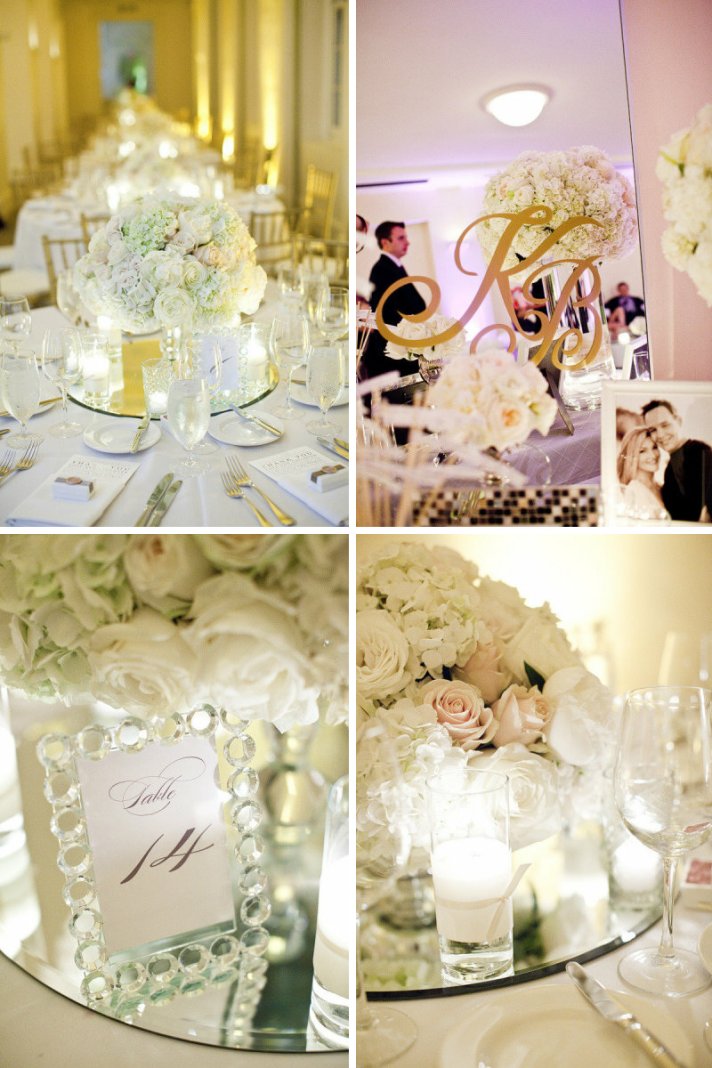 mirrored wedding reception decor elegant venue