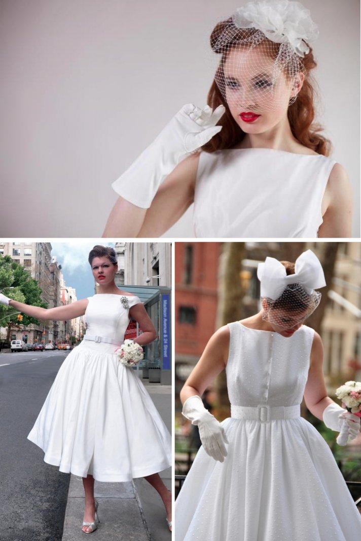 vintage inspired tea length wedding dresses Fancy New York 2