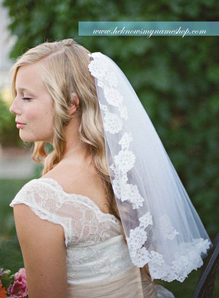 romantic wedding accessories bridal head chic Mantilla veils 9