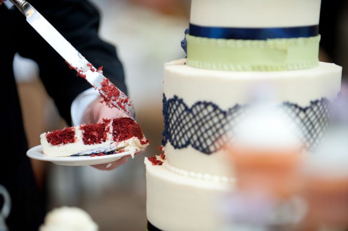 real wedding with a unique theme bride groom at reception 1