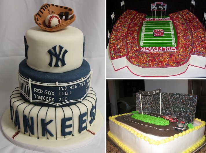 sports themed grooms cakes baseball nascar