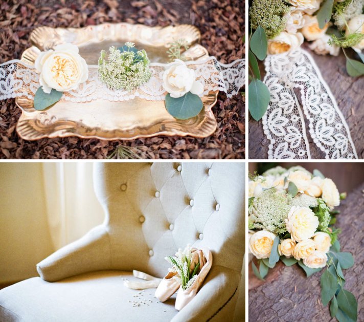 peach cream wedding flowers romantic bridal bouquet with lace