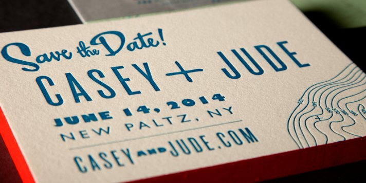 ladyfingers letterpress wedding invitations stationery playful rustic ivory blue