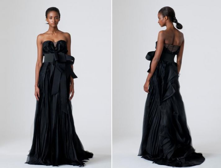 vera wang spring 2010 wedding dresses black wedding dress sleek chic oversized bow at natural waist