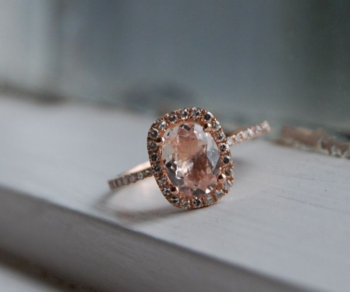 rose gold engagement ring diamond alternative