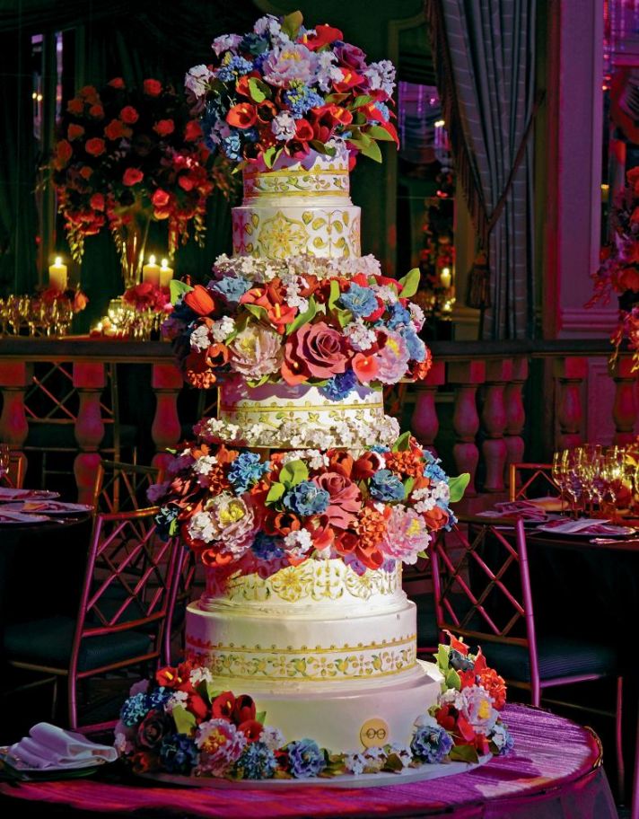 Bold Ornate Wedding Cake by Sylvia Weinstock