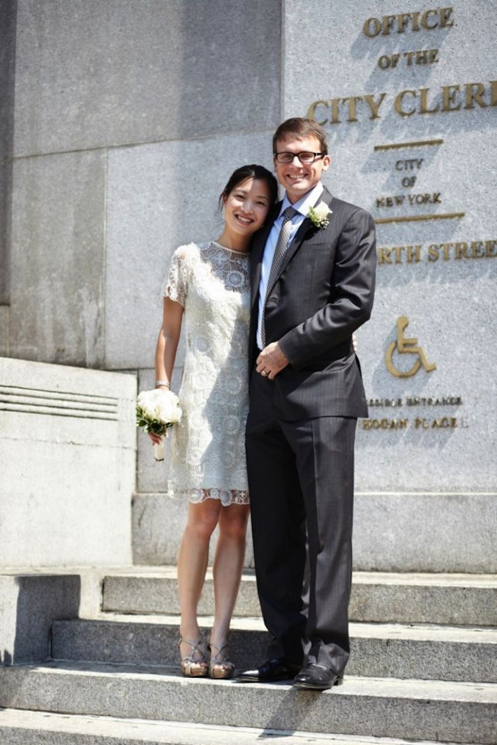 City Hall Wedding Dressing Bride and Groom 1