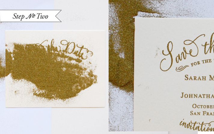 Gold Embossed Wedding Save the Date DIY