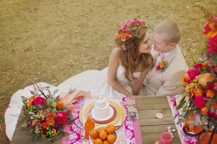 Unique Bridal Bouquet featuring orange clementines