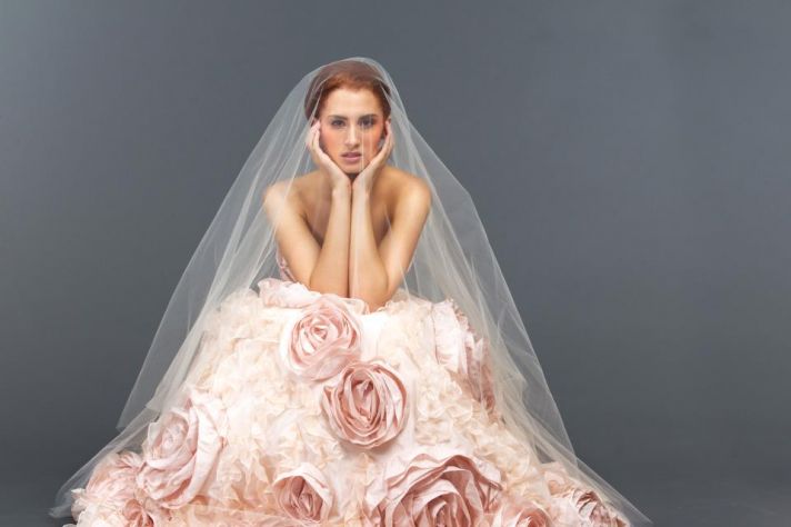 Pink Embellished Wedding Dress