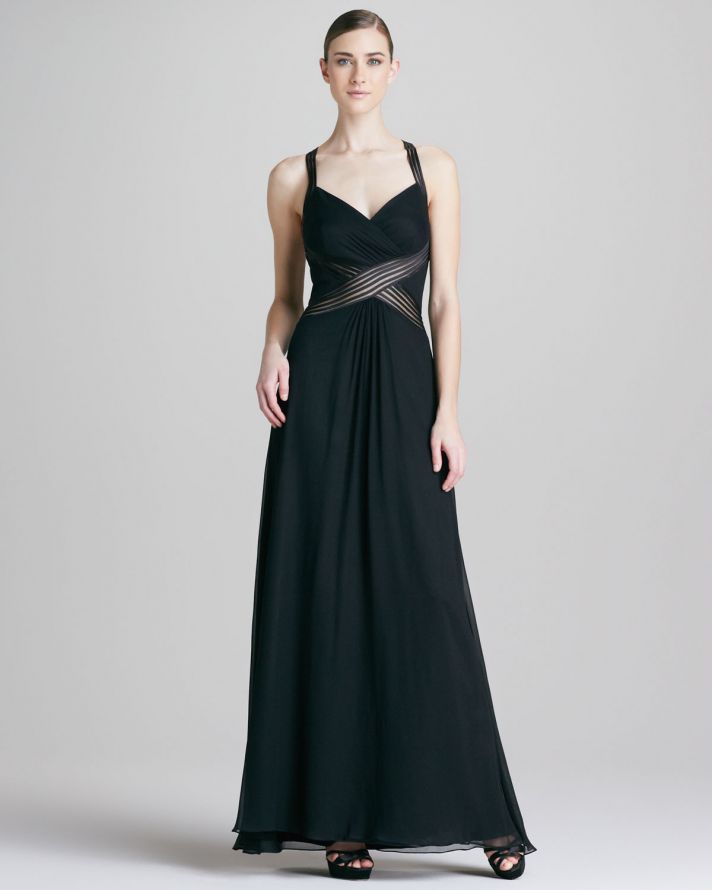 Black Halter Evening Gown for Mothers of Brides