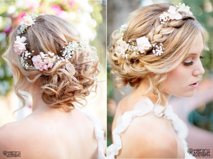 Braided wedding hairstyle bridal beauty 2