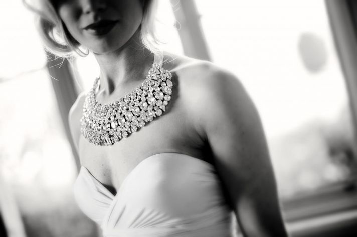 Crystal encrusted statement wedding necklace