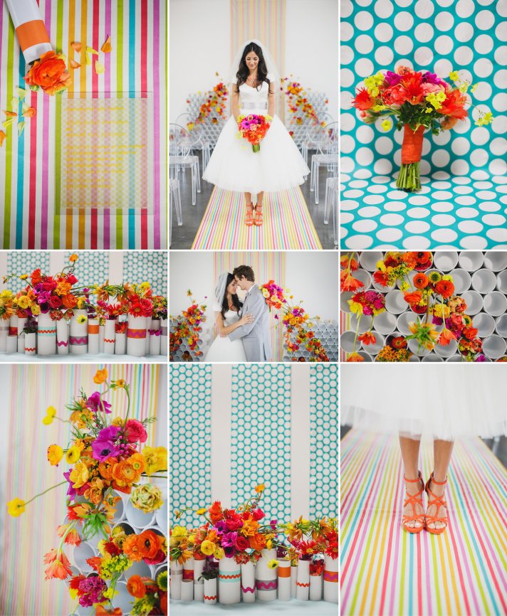 Modern wedding ideas bright flowers bold patterns 2