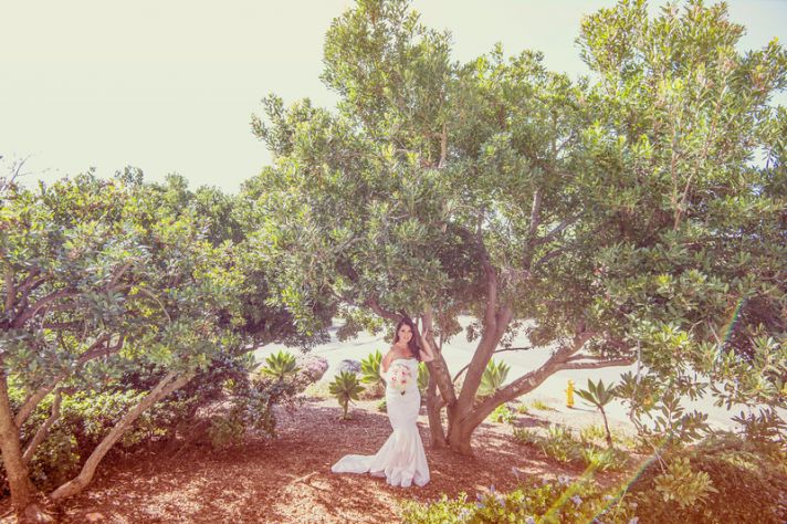 Romantic San Diego Wedding in Summer Ivory Lace Wedding Dress