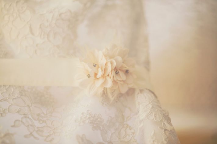 Romantic San Diego Wedding in Summer Ivory Lace Wedding Dress