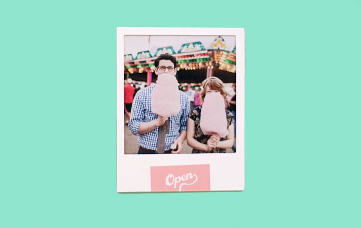 retro polaroid wedding invitation