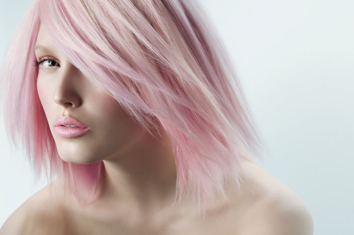 Pink on pink wedding hair and makeup