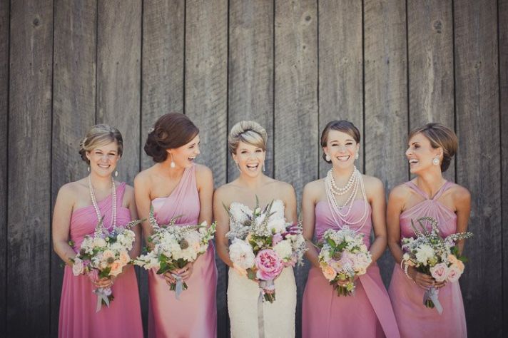 feb 2012 mix and matched bridesmaids dresses