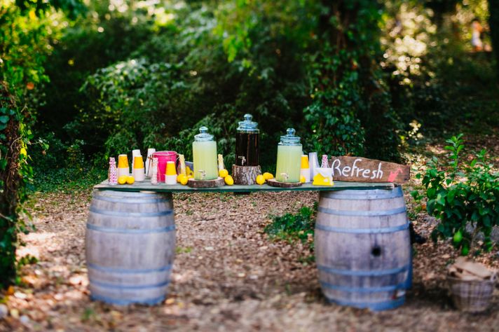 Lemonade stand for an outdoor French wedding