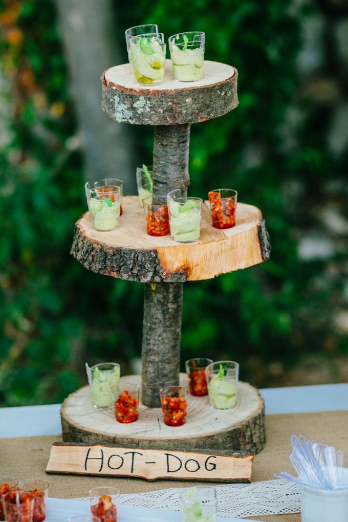 Rustic food display at a French Real Wedding