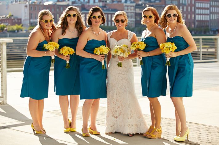 Cute Picture of Bridesmaids with Yellow Sunglasses
